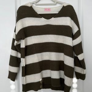 Olive striped sweater
